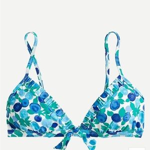 NWT J Crew Bikini Top. Blueberry pattern! SIZE M